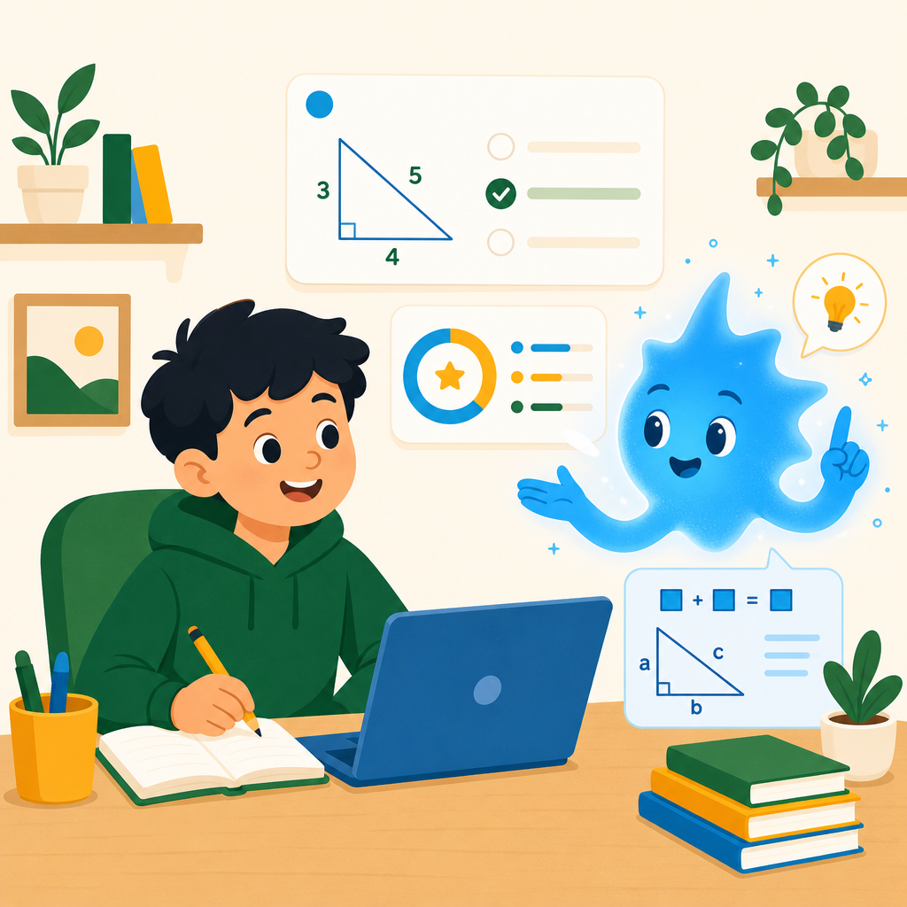 A student studying with an AI tutor
