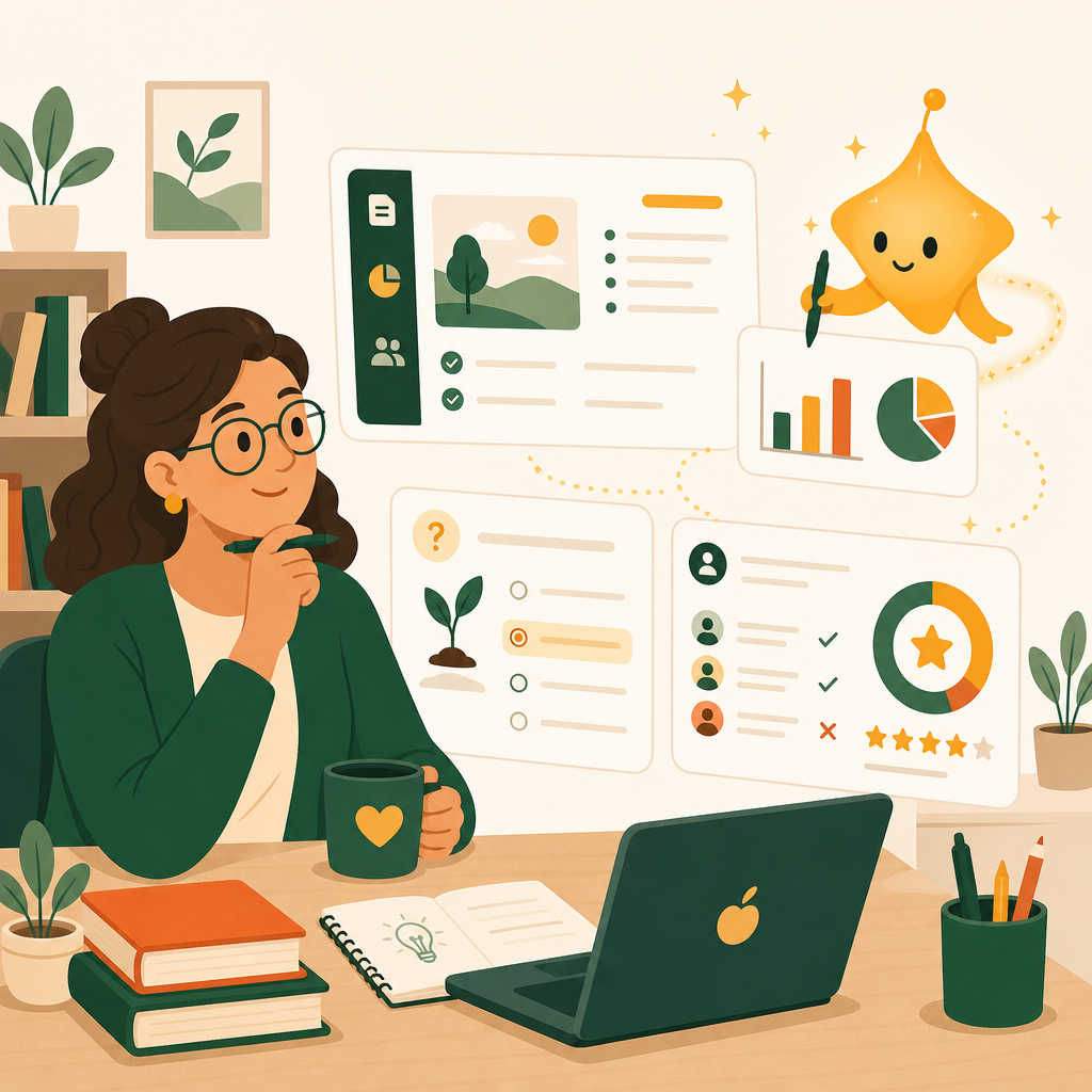 A teacher preparing a lesson with an AI assistant